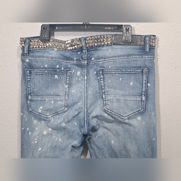GFTD Los Angeles Distress Rip Studded Waist, Men's Jeans Size 36. - Picture 5 of 16
